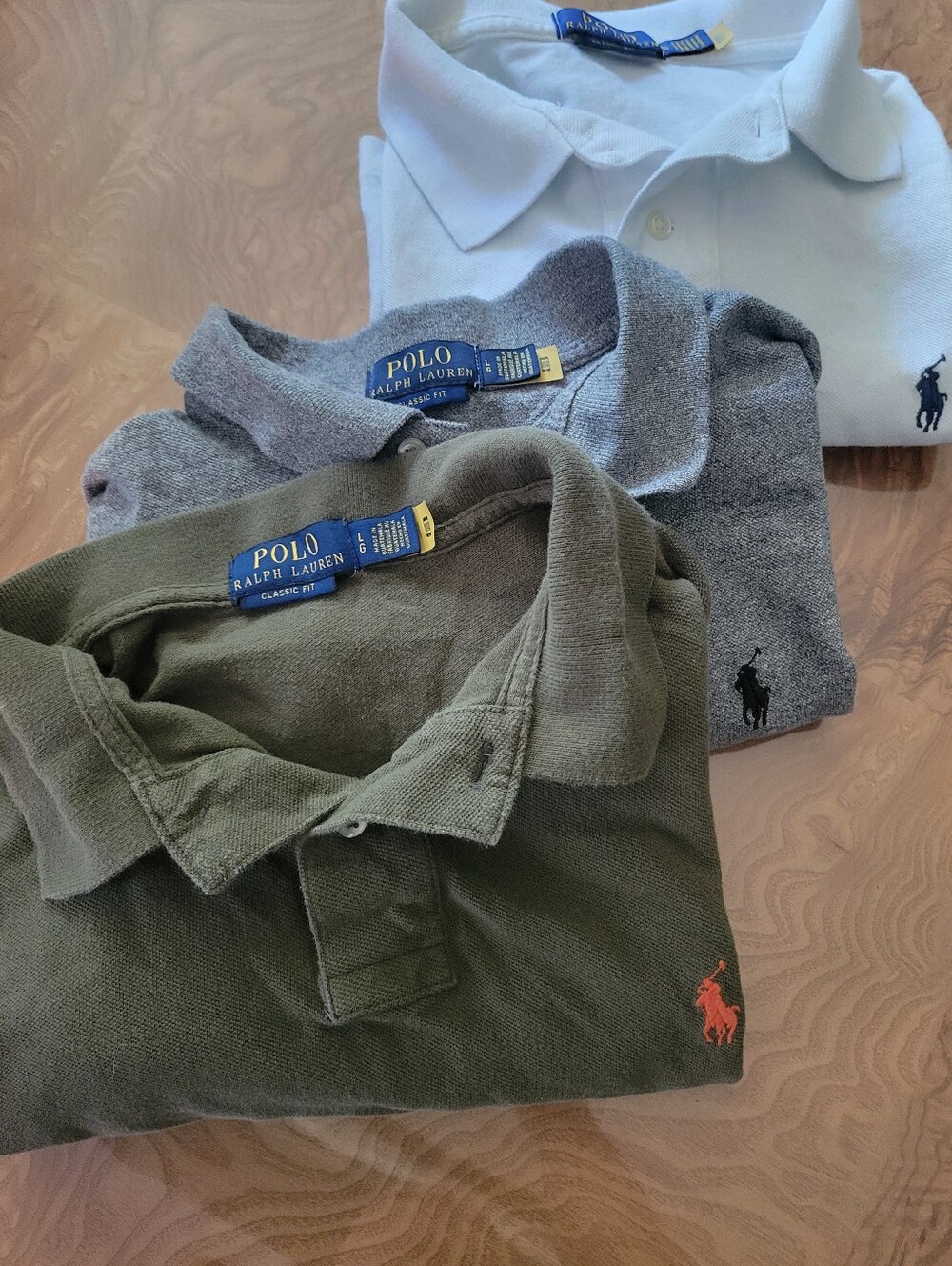 Polo Ralph Lauren Classic Fit Polo - Olive, Gray, White Size Large